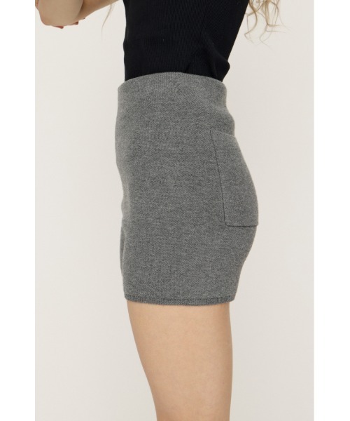 SLY（スライ）の「HG KNIT S/PT ハイゲージニットショートパンツ 冬服 春服（スラックス・レディース・杢グレー/ブラック系その他2・FREE）」の8枚目の写真
