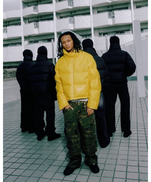 ジャケット・アウター BREATH OSTRICH FAUX LEATHER SHORT DOWN BREATH OSTRICH FAUX LEATHER SHORT DOWN