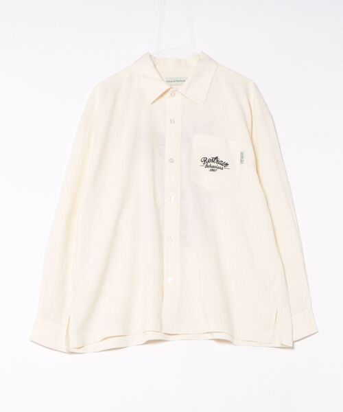 POWER TO THE PEOPLE(パワートゥーザピープル)の「【POWER TO THE PEOPLE】リネンライク チベタンタイガー バック刺繍 長袖シャツ(シャツ/ブラウス・メンズ・カーキ/ブラック/アイボリー・LARGE/MEDIUM/X-LARGE)」の2枚目の写真