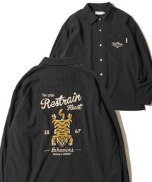 POWER TO THE PEOPLE | 【POWER TO THE PEOPLE】リネンライク チベタンタイガー バック刺繍 長袖シャツ(シャツ/ブラウス)