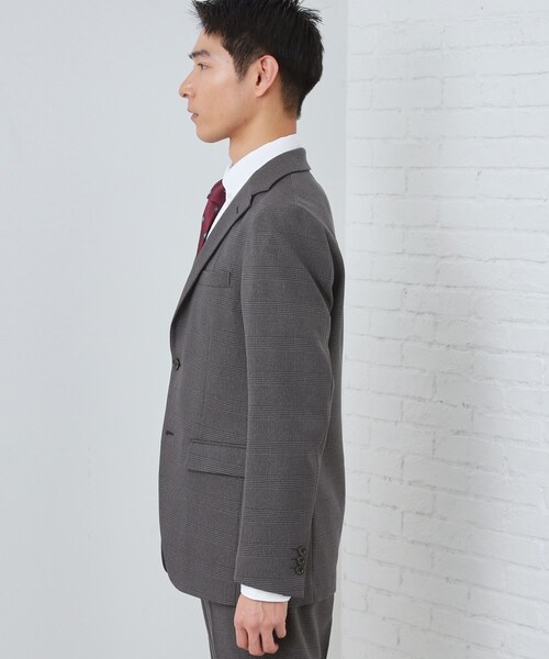 THE SHOP TK (ザ ショップ ティーケー )の「【セットアップ可/防シワ/洗濯機OK】AVANT WOOLYグレンチェックジャケット(テーラードジャケット・メンズ・グレー系1/ネイビー系1・01/02/03/04)」の3枚目の写真