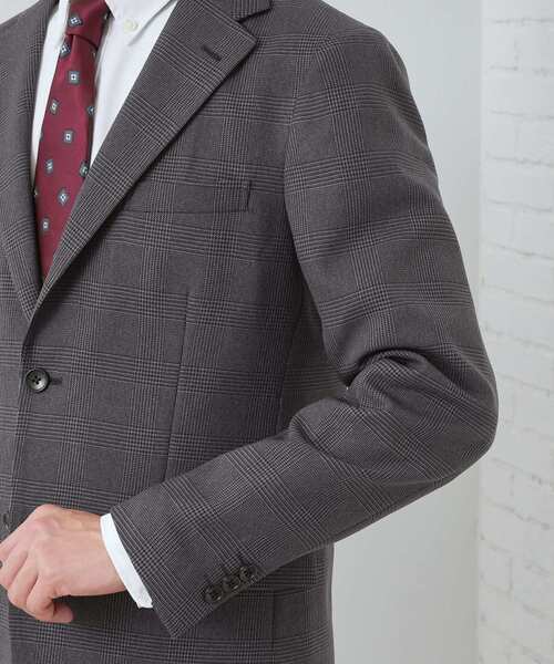 THE SHOP TK (ザ ショップ ティーケー )の「【セットアップ可/防シワ/洗濯機OK】AVANT WOOLYグレンチェックジャケット(テーラードジャケット・メンズ・グレー系1/ネイビー系1・01/02/03/04)」の7枚目の写真