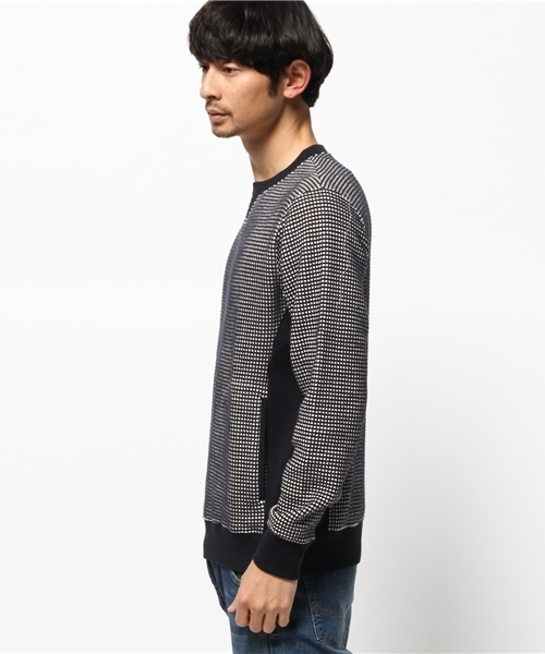 OUTLET(アウトレット)の「【Ciaopanic】クロスカラーワッフルクルー(Tシャツ/カットソー・メンズ・グレー/ネイビー・MEDIUM/LARGE)」の3枚目の写真