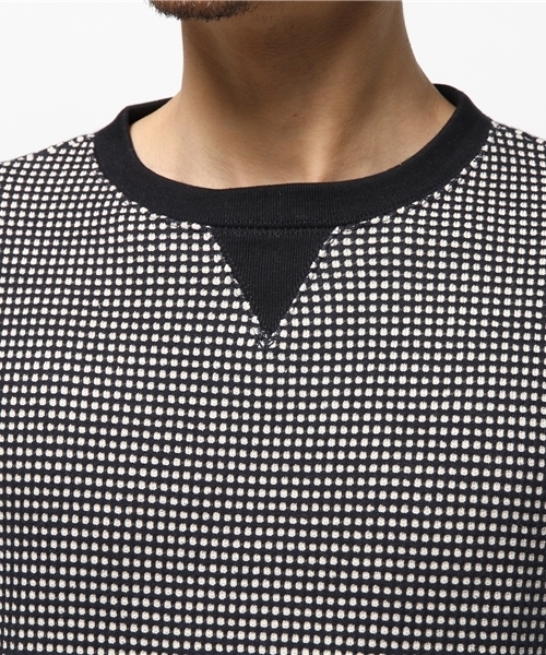 OUTLET(アウトレット)の「【Ciaopanic】クロスカラーワッフルクルー(Tシャツ/カットソー・メンズ・グレー/ネイビー・MEDIUM/LARGE)」の5枚目の写真