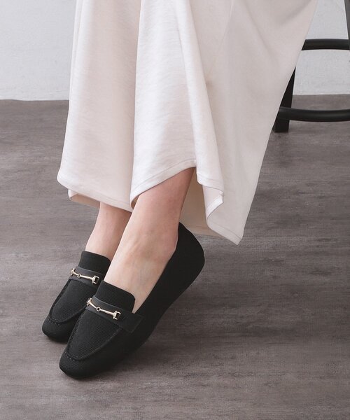 OPAQUE.CLIP（オペークドットクリップ）の「スクエアトゥニットローファー（その他シューズ・レディース・ブラウン系その他/ブラック・01/02/03）」の3枚目の写真