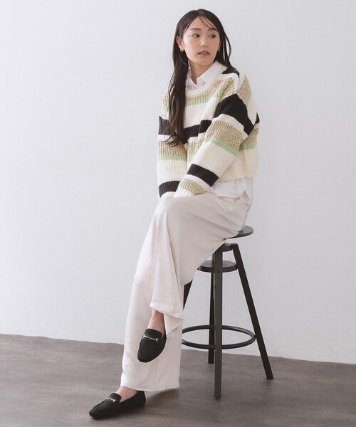 OPAQUE.CLIP（オペークドットクリップ）の「スクエアトゥニットローファー（その他シューズ・レディース・ブラウン系その他/ブラック・01/02/03）」の9枚目の写真