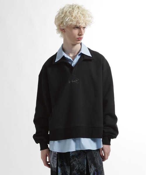 HARE（ハレ）の「スキッパースウェット by MAO KAWASAKI(HARE)（スウェット・メンズ・ブラック/ブラック系その他・FREE）」の6枚目の写真