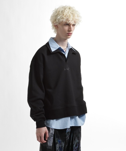 HARE（ハレ）の「スキッパースウェット by MAO KAWASAKI(HARE)（スウェット・メンズ・ブラック/ブラック系その他・FREE）」の7枚目の写真