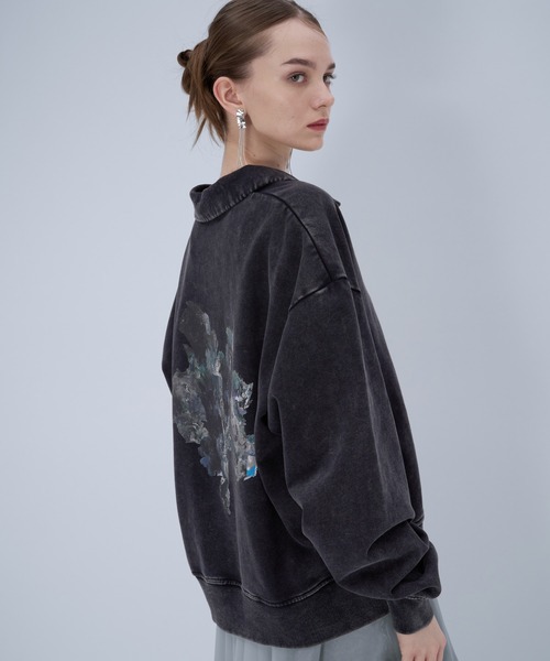 HARE（ハレ）の「スキッパースウェット by MAO KAWASAKI(HARE)（スウェット・メンズ・ブラック/ブラック系その他・FREE）」の4枚目の写真