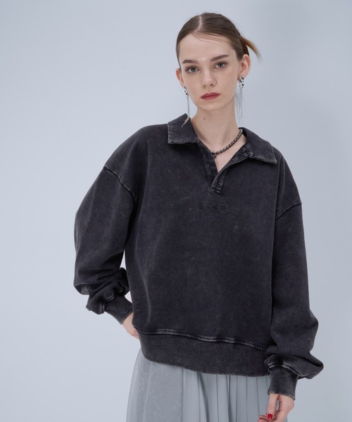 HARE（ハレ）の「スキッパースウェット by MAO KAWASAKI(HARE)（スウェット・メンズ・ブラック/ブラック系その他・FREE）」の5枚目の写真