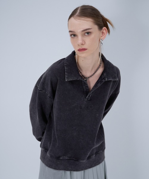 HARE（ハレ）の「スキッパースウェット by MAO KAWASAKI(HARE)（スウェット・メンズ・ブラック/ブラック系その他・FREE）」の3枚目の写真