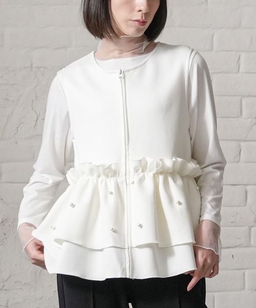 パールティアードフリルベスト（ベスト）｜mili an deni（ミリアンデニ