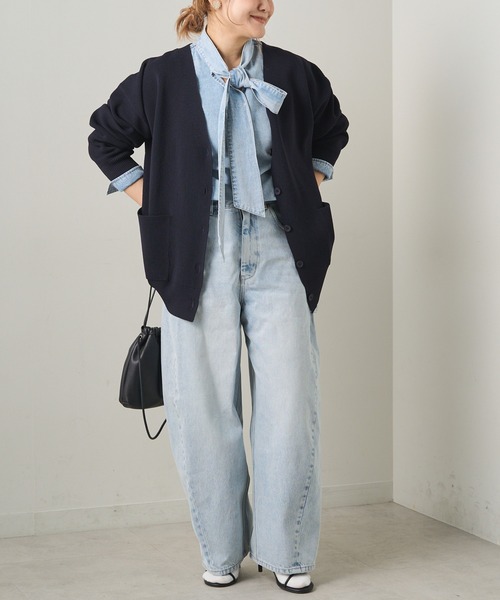 PUAL CE CIN（ピュアルセシン）の「デニムリボンタイブラウス（シャツ/ブラウス・レディース・グレー/インディゴブルー/ブルー・FREE）」の20枚目の写真