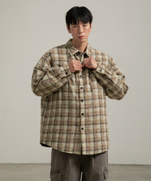 BURNING CAPONE（バーニングカポネ）の「BC ビンテージチェックパディッドシャツ (ベージュ)（シャツ/ブラウス）」