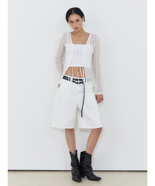 ETMON（エトモン）の「Lace Strap Cardigan, White（カーディガン/ボレロ・レディース・その他・FREE）」の3枚目の写真