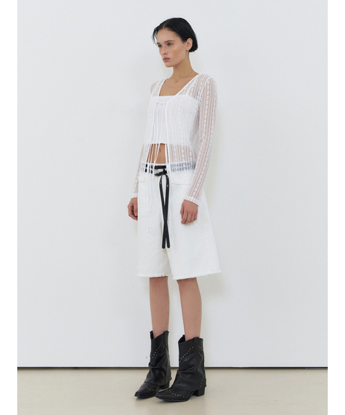 ETMON（エトモン）の「Lace Strap Cardigan, White（カーディガン/ボレロ・レディース・その他・FREE）」の5枚目の写真