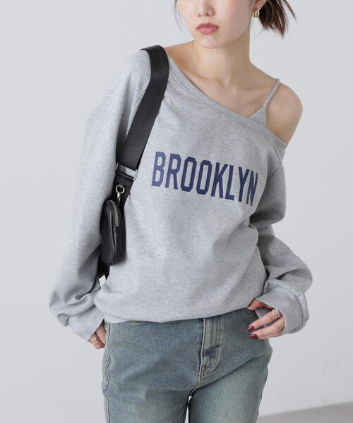 FREE'S MART(フリーズマート)の「◆ワンショルロゴプリントスウェット(スウェット・レディース・ネイビー/グレー/ホワイト・FREE)」の7枚目の写真