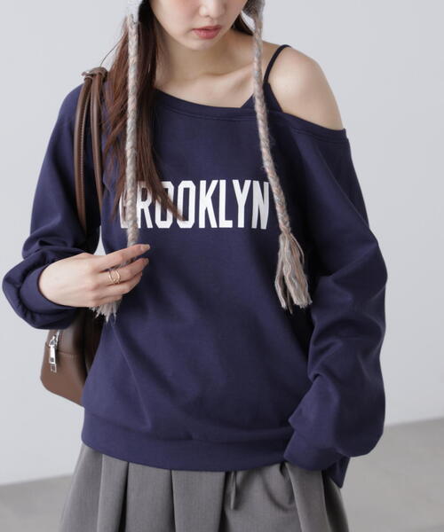 FREE'S MART(フリーズマート)の「◆ワンショルロゴプリントスウェット(スウェット・レディース・ネイビー/グレー/ホワイト・FREE)」の16枚目の写真