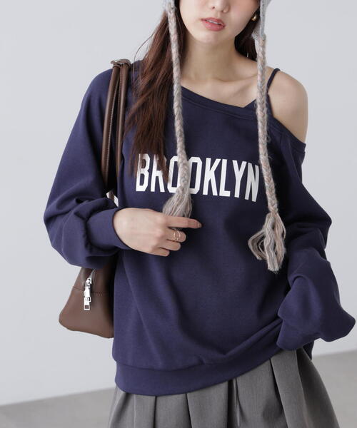 FREE'S MART(フリーズマート)の「◆ワンショルロゴプリントスウェット(スウェット・レディース・ネイビー/グレー/ホワイト・FREE)」の15枚目の写真