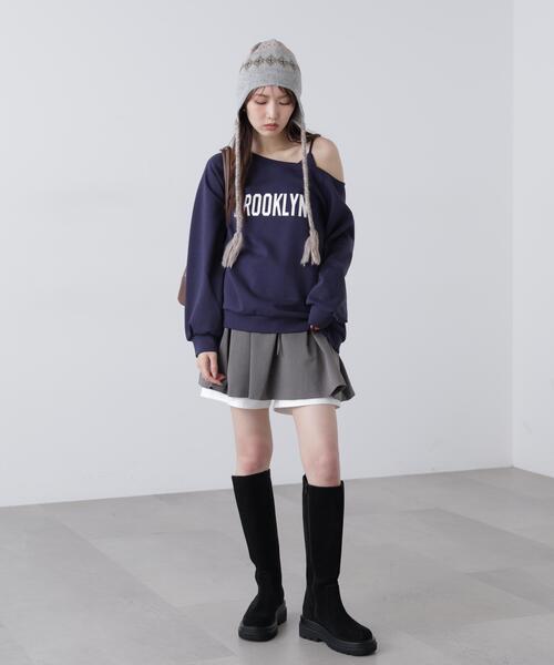 FREE'S MART（フリーズマート）の「◆ワンショルロゴプリントスウェット（スウェット・レディース・ネイビー/グレー/ホワイト・FREE）」の7枚目の写真