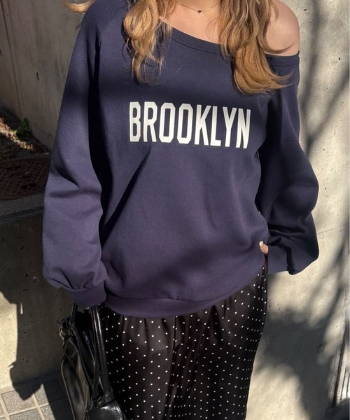 FREE'S MART（フリーズマート）の「◆ワンショルロゴプリントスウェット（スウェット・レディース・ネイビー/グレー/ホワイト・FREE）」の3枚目の写真