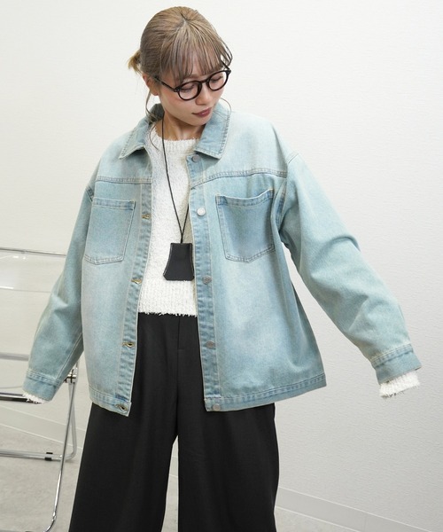 gossara(ゴサラ)の「【1枚持っておきたい】デニムオーバーサイズジャケット(デニムジャケット・レディース・ブルー系その他/ブルー/ブラック・FREE)」の18枚目の写真