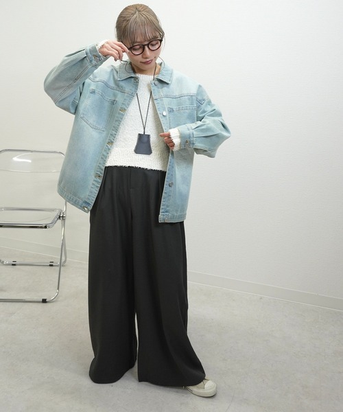 gossara(ゴサラ)の「【1枚持っておきたい】デニムオーバーサイズジャケット(デニムジャケット・レディース・ブルー系その他/ブルー/ブラック・FREE)」の21枚目の写真