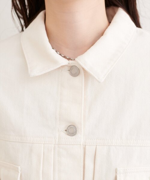 natural couture（ナチュラルクチュール）の「袖レース付きGジャン（デニムジャケット・レディース・オフホワイト/ブルー/インディゴブルー・FREE）」の19枚目の写真