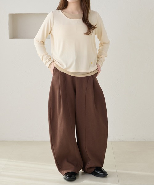 apres jour clair(アプレジュールクレア)の「【apres jour clair】レイヤードトップス(Tシャツ/カットソー・レディース・アイボリー/ピンクベージュ/グレー・フリー/X-LARGE)」の10枚目の写真