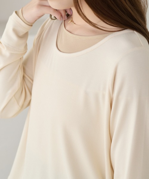 apres jour clair(アプレジュールクレア)の「【apres jour clair】レイヤードトップス(Tシャツ/カットソー・レディース・アイボリー/ピンクベージュ/グレー・フリー/X-LARGE)」の9枚目の写真