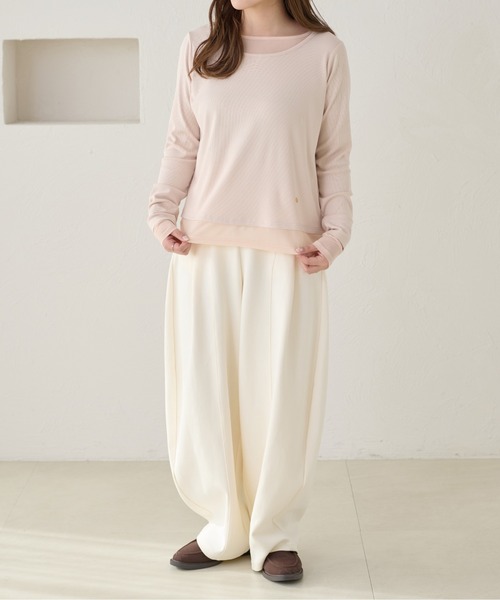 apres jour clair(アプレジュールクレア)の「【apres jour clair】レイヤードトップス(Tシャツ/カットソー・レディース・アイボリー/ピンクベージュ/グレー・フリー/X-LARGE)」の22枚目の写真