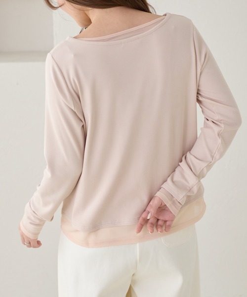 apres jour clair(アプレジュールクレア)の「【apres jour clair】レイヤードトップス(Tシャツ/カットソー・レディース・アイボリー/ピンクベージュ/グレー・フリー/X-LARGE)」の18枚目の写真