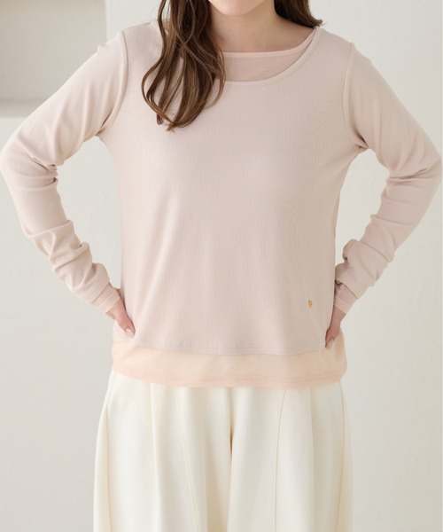apres jour clair(アプレジュールクレア)の「【apres jour clair】レイヤードトップス(Tシャツ/カットソー・レディース・アイボリー/ピンクベージュ/グレー・フリー/X-LARGE)」の14枚目の写真