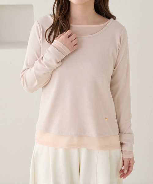 apres jour clair(アプレジュールクレア)の「【apres jour clair】レイヤードトップス(Tシャツ/カットソー・レディース・アイボリー/ピンクベージュ/グレー・フリー/X-LARGE)」の15枚目の写真