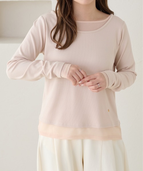 apres jour clair(アプレジュールクレア)の「【apres jour clair】レイヤードトップス(Tシャツ/カットソー・レディース・アイボリー/ピンクベージュ/グレー・フリー/X-LARGE)」の16枚目の写真