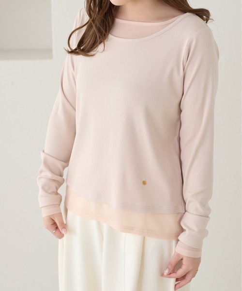 apres jour clair(アプレジュールクレア)の「【apres jour clair】レイヤードトップス(Tシャツ/カットソー・レディース・アイボリー/ピンクベージュ/グレー・フリー/X-LARGE)」の17枚目の写真