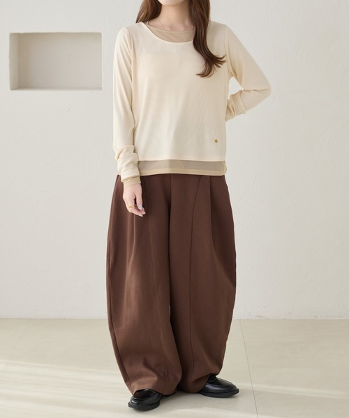 apres jour clair(アプレジュールクレア)の「【apres jour clair】レイヤードトップス(Tシャツ/カットソー・レディース・アイボリー/ピンクベージュ/グレー・フリー/X-LARGE)」の13枚目の写真