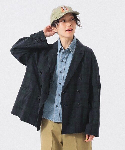 BEAMS BOY(ビームスボーイ)の「チェック ダブル ジャケット(テーラードジャケット・レディース・グレー/ブルー系その他・0/1)」の16枚目の写真