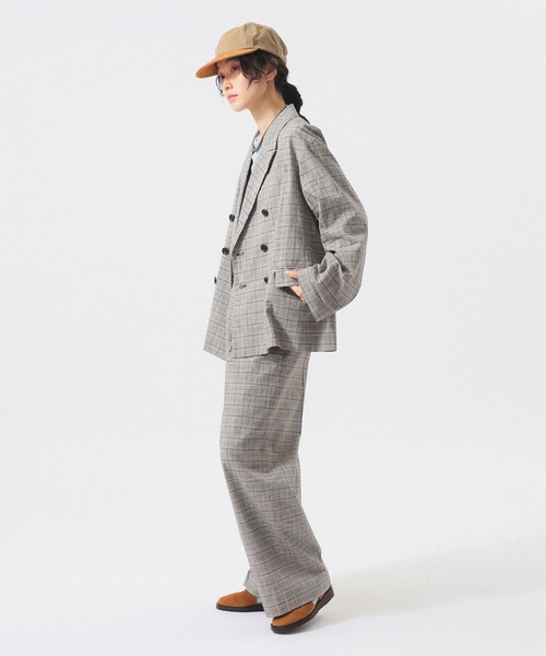 BEAMS BOY(ビームスボーイ)の「チェック ダブル ジャケット(テーラードジャケット・レディース・グレー/ブルー系その他・0/1)」の4枚目の写真