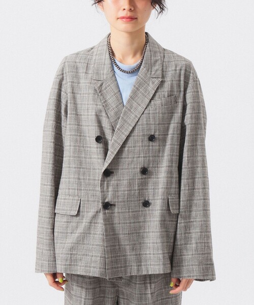 BEAMS BOY(ビームスボーイ)の「チェック ダブル ジャケット(テーラードジャケット・レディース・グレー/ブルー系その他・0/1)」の7枚目の写真
