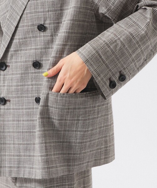BEAMS BOY(ビームスボーイ)の「チェック ダブル ジャケット(テーラードジャケット・レディース・グレー/ブルー系その他・0/1)」の11枚目の写真