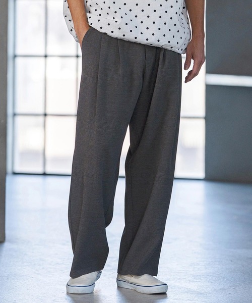 CAMBIO(カンビオ)の「mp14595- Super Stretch Wide Straight Pants ワイドストレートパンツ(S66426cmb)(その他パンツ・メンズ・キナリ/ブラック/チャコールグレー/ネイビー・S/M/L)」の4枚目の写真