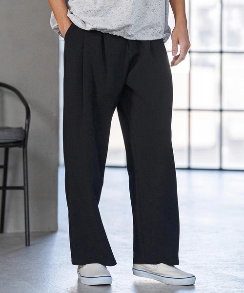 CAMBIO(カンビオ)の「mp14595- Super Stretch Wide Straight Pants ワイドストレートパンツ(S66426cmb)(その他パンツ・メンズ・キナリ/ブラック/チャコールグレー/ネイビー・S/M/L)」の3枚目の写真
