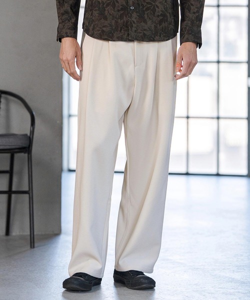 CAMBIO(カンビオ)の「mp14595- Super Stretch Wide Straight Pants ワイドストレートパンツ(S66426cmb)(その他パンツ・メンズ・キナリ/ブラック/チャコールグレー/ネイビー・S/M/L)」の5枚目の写真
