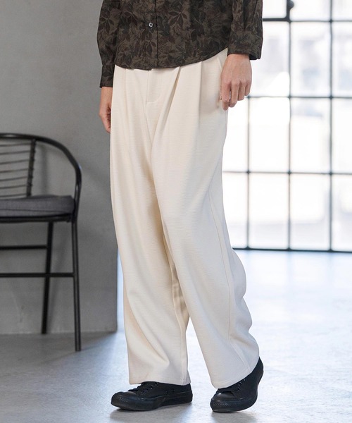 CAMBIO(カンビオ)の「mp14595- Super Stretch Wide Straight Pants ワイドストレートパンツ(S66426cmb)(その他パンツ・メンズ・キナリ/ブラック/チャコールグレー/ネイビー・S/M/L)」の6枚目の写真