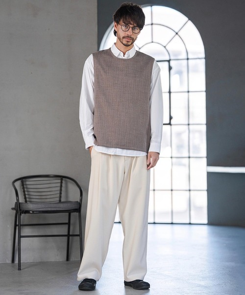 CAMBIO(カンビオ)の「mp14595- Super Stretch Wide Straight Pants ワイドストレートパンツ(S66426cmb)(その他パンツ・メンズ・キナリ/ブラック/チャコールグレー/ネイビー・S/M/L)」の9枚目の写真