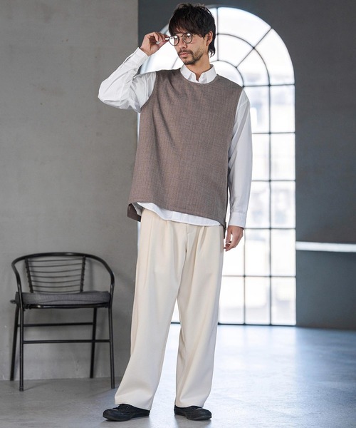 CAMBIO(カンビオ)の「mp14595- Super Stretch Wide Straight Pants ワイドストレートパンツ(S66426cmb)(その他パンツ・メンズ・キナリ/ブラック/チャコールグレー/ネイビー・S/M/L)」の10枚目の写真
