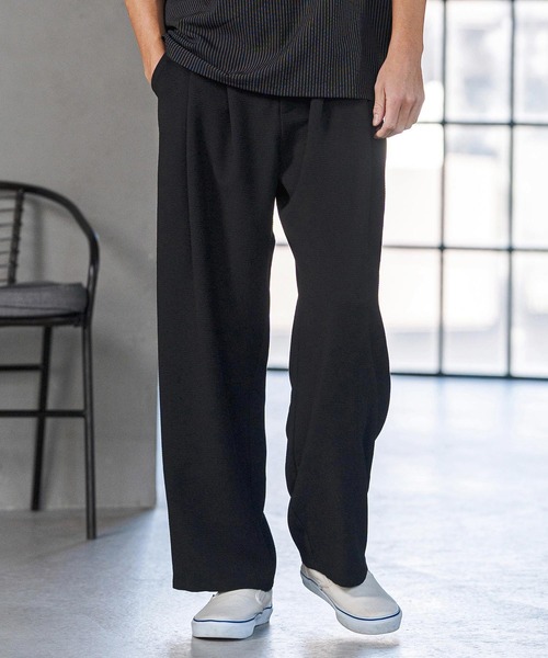 CAMBIO(カンビオ)の「mp14595- Super Stretch Wide Straight Pants ワイドストレートパンツ(S66426cmb)(その他パンツ・メンズ・キナリ/ブラック/チャコールグレー/ネイビー・S/M/L)」の12枚目の写真