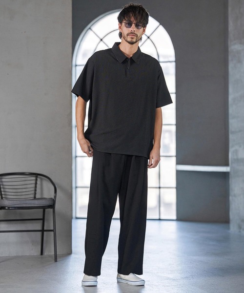 CAMBIO(カンビオ)の「mp14595- Super Stretch Wide Straight Pants ワイドストレートパンツ(S66426cmb)(その他パンツ・メンズ・キナリ/ブラック/チャコールグレー/ネイビー・S/M/L)」の15枚目の写真