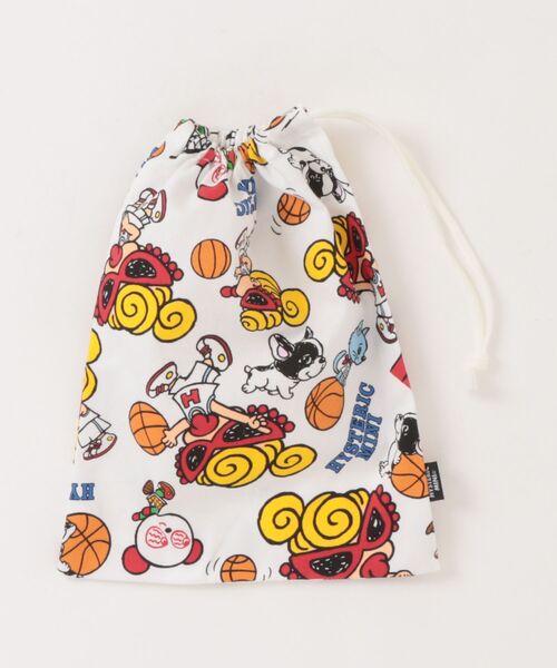 HYSTERIC MINI（ヒステリックミニ）の「HYSTERIC MINI HOOPS総柄 巾着（その他小物・キッズ・ホワイト系その他/レッド系その他/ブラック系その他・FREE）」の2枚目の写真